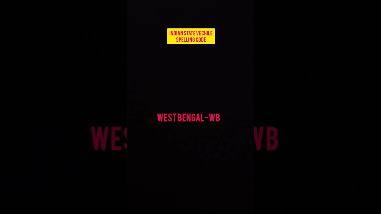 Indian state Vechile spelling code//rto#