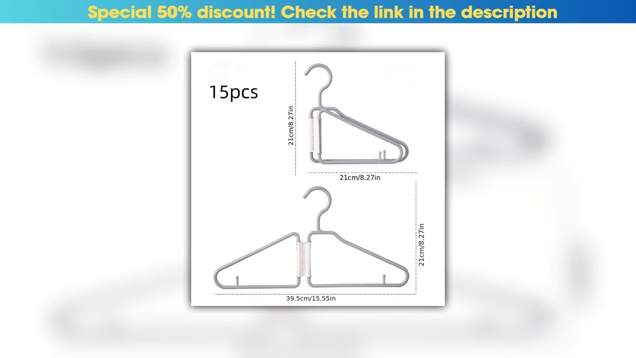 Slide 15PCS Portable Folding Hangers |   Space-Saving Double Fold Design, Durable Plastic for Trave