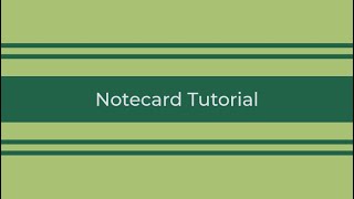Public Speaking Notecard Tutorial