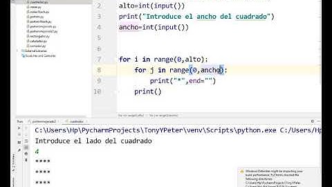 Rectángulo con asteriscos en Python Programación TIC 2 Bachillerato IES Monterroso