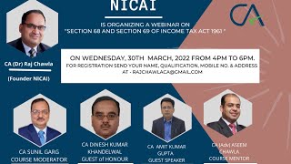 Webinar on Section 68 and section 69 of Income Tax Act 1961