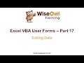 Excel VBA Forms Part 17 - Editing Data