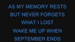 Green Day-Wake Me Up When September Ends lyrics