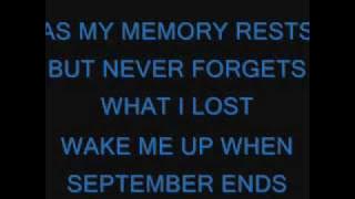 Green Day-Wake Me Up When September Ends lyrics