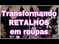 Como transformar retalhos em roupas / saia meio evase transpassada curta e blusinha frente unica