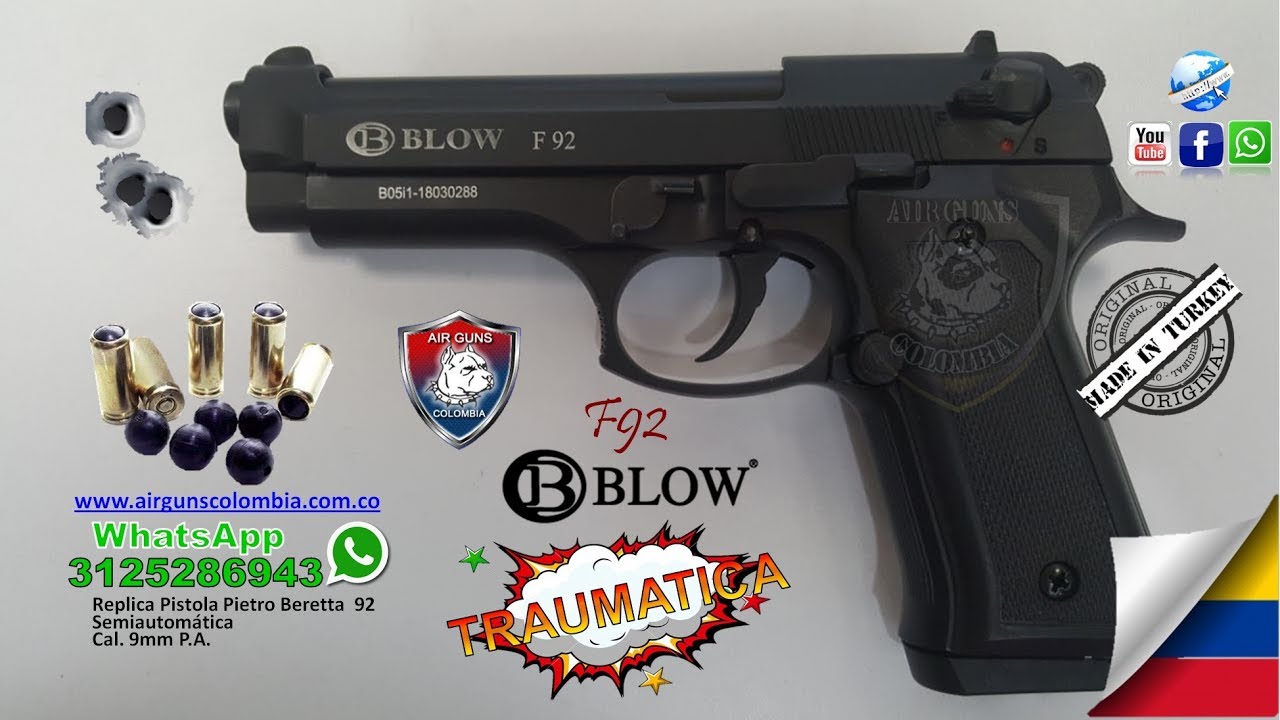 Pistola Traumática Deportiva Ekol® Beretta 9mm + Accesorios