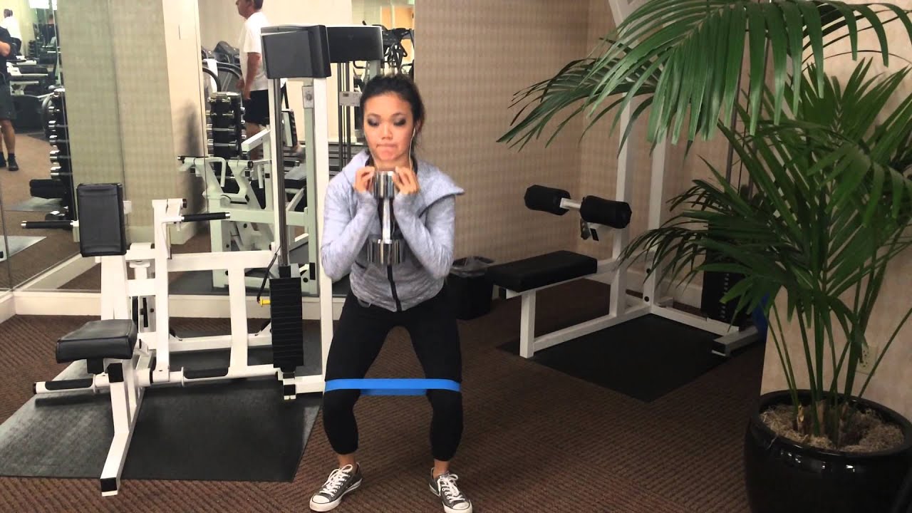 Exercise Demo: Banded Goblet Squat 1.5 reps - YouTube