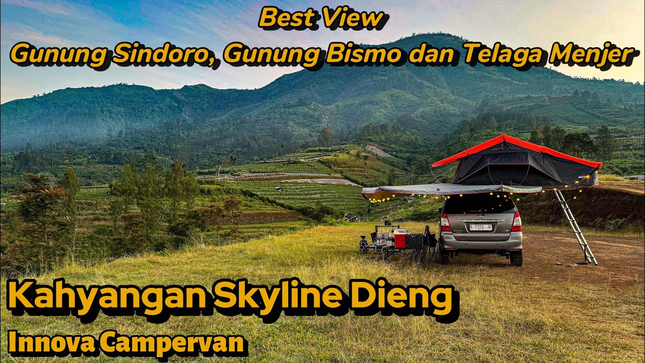 Innova Campervan | Camping keluarga view Citylight, Gunung, Telaga Menjer di Kahyangan Skyline Dieng