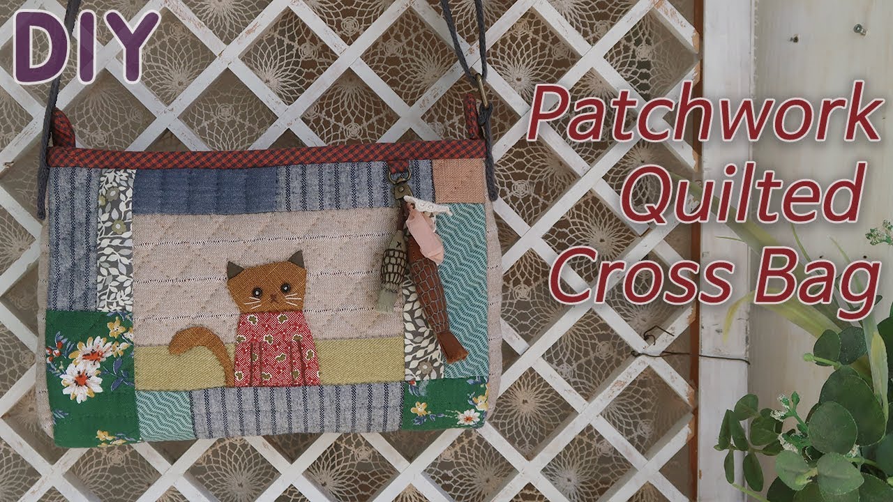 고양이 아플리케 퀼트가방 만들기 │ Quilted Patchwork Cross Bag │ How To  Make DIY Crafts Tutorial