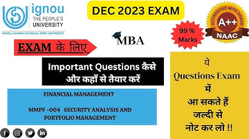 MMPF - 004 MOST IMPORTANT QUESTION | IGNOU MBA |GYAN GATE