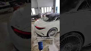 Soft top? Use a horsehair brush + low pressure water#cardetailing #carcleaning #detailing #luxury
