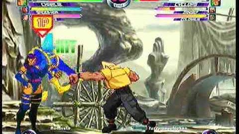 MvC2 Online (360): Brett (Cha/Spid/Psy) vs FuzzyMooChicken (Gief/Cyke/Col) 3 .:12.18.09:.