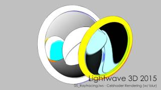Lightwave 3D: Raytraced Celshading scene rendered with Motion Blur