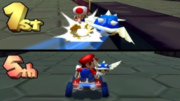 Mario Kart Double Dash Reverse - Bowser Jr. vs Diddy Kong (2 Player Split Screen)