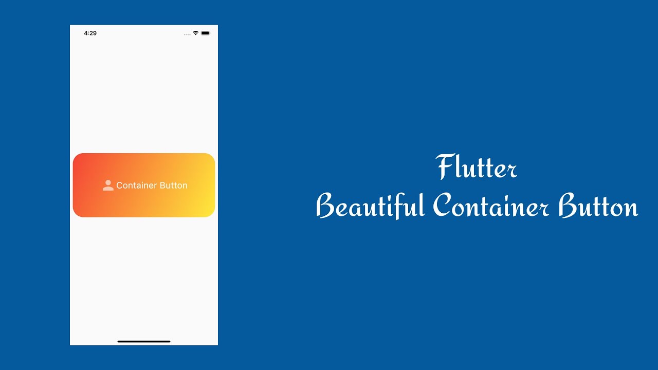 Flutter Widgets | Beautiful Container Button - YouTube