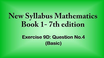 New syllabus mathematics book 1 7th edition Ex9DQ4