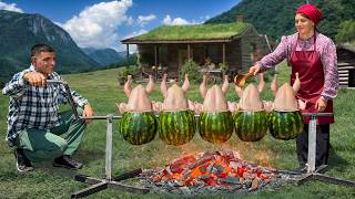 Download Lagu We Baked a Whole Chicken Inside a Watermelon Outdoors MP3 Download Lagu We Baked a Whole Chicken Inside a Watermelon Outdoors MP3