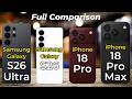 iPhone 18 Pro Max vs iPhone 18 Pro vs Samsung Galaxy S26 Ultra vs Samsung Galaxy S26 🔥 Full Leak