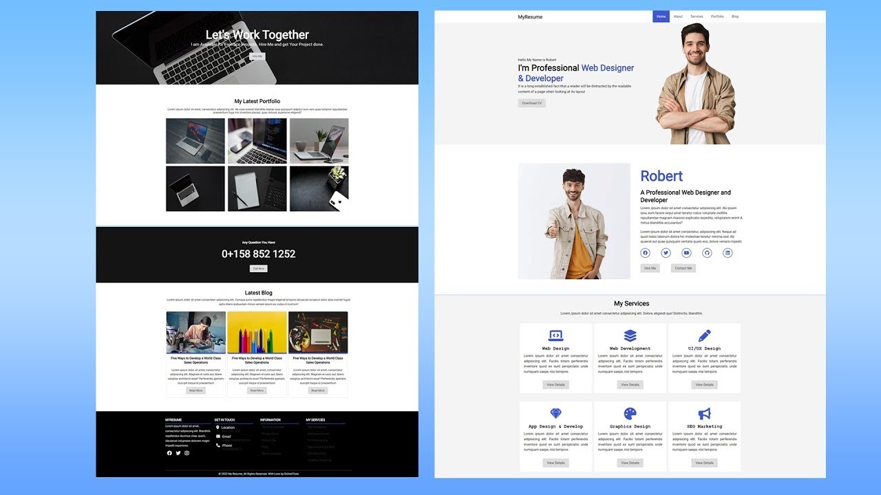 How to Make Portfolio Website in HTML and CSS - YouTube