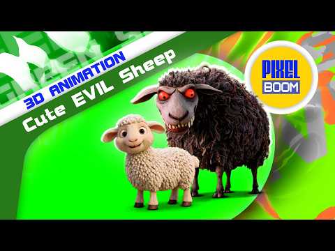 Green Screen Cute Sheep Turns Evil 3D Animation PixelBoom