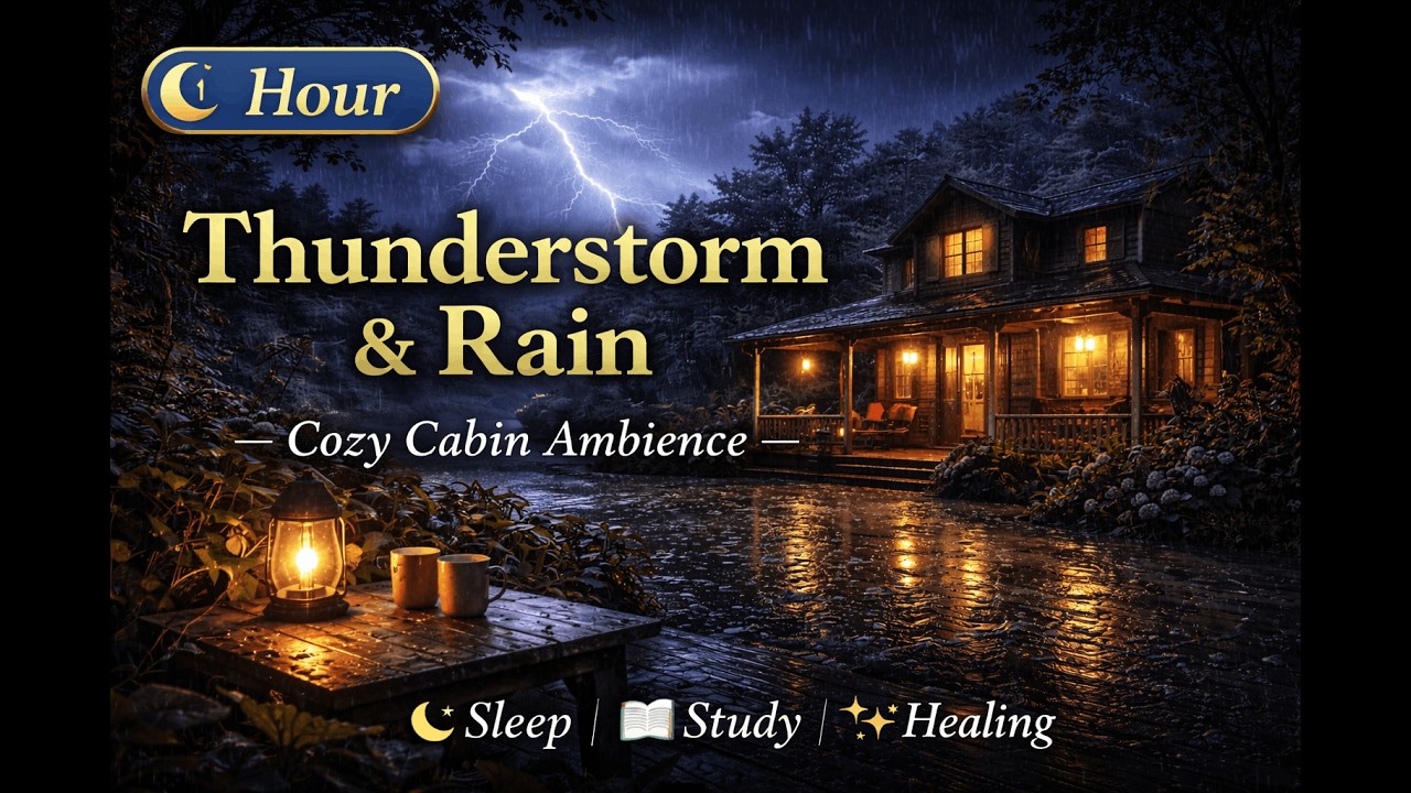 Turn Off Your Thoughts Tonight — Rooftop Rain & Distant Summer Thunder |  (1 Hour)