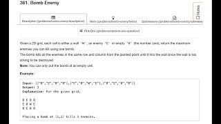 Bomb Enemy | Dynamic Programming | Python | Leetcode