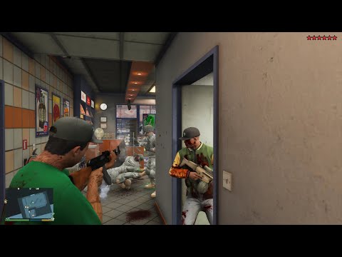 GTA 5 - Franklin & Lamar Ballas Store Shootout + Ten Star Escape