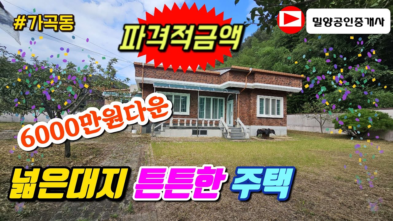 250906. 파격적 금액 넓은대지의 튼튼한 주택 #밀양주택 #밀양부동산 #밀양세컨하우스 #밀양전원주택 #밀양촌집