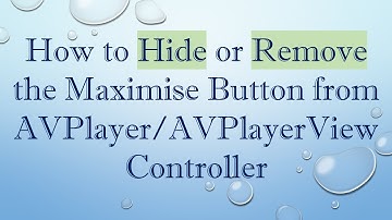 How to Hide or Remove the Maximise Button from AVPlayer/AVPlayerViewController