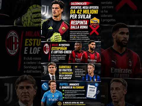 Video CALCIOMERCATO: LA ROMA RESPINGE LA JUVE PER SVILAR, RIVOLUZIONE MILAN E NAPOLI BLINDA McTOMINAY
