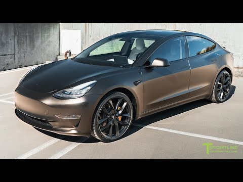 Satin Black Performance Tesla Model 3 with Matte Black 20 M3115