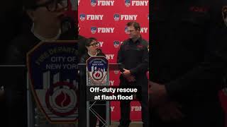 #FDNY firefighter and the victim he saved describe off-duty rescue at flash flood in Queens.