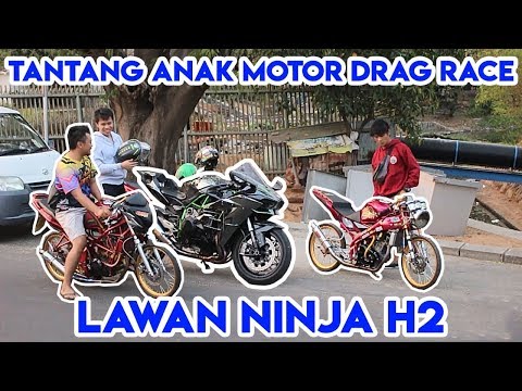 PAKE NINJA H2 TANTANGIN BALAPAN MOTOR FULL MODIFIKASI !!!!