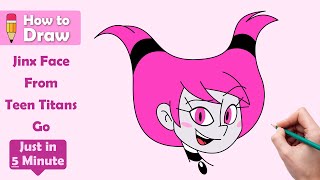 How to draw Jinx Face From Teen Titans Go (step by step)