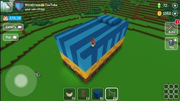 🌳Blue Bed House Tutorial - Block Craft 3D: Building Game