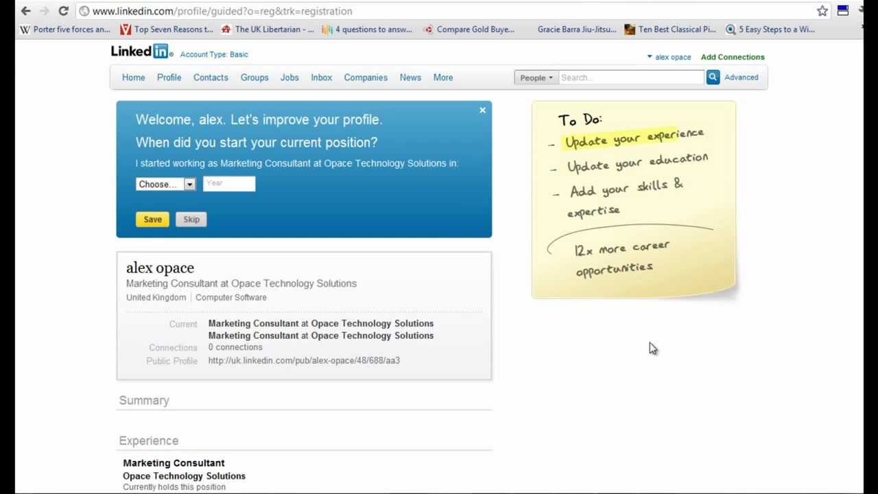 How To Create A Linkedin Profile Part 1 Linkedin Basics How To Create A Linkedin Profile Part 1 Linkedin Basics
