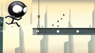 Stickman Roof Runner iOS / Android Gameplay Trailer HD screenshot 4