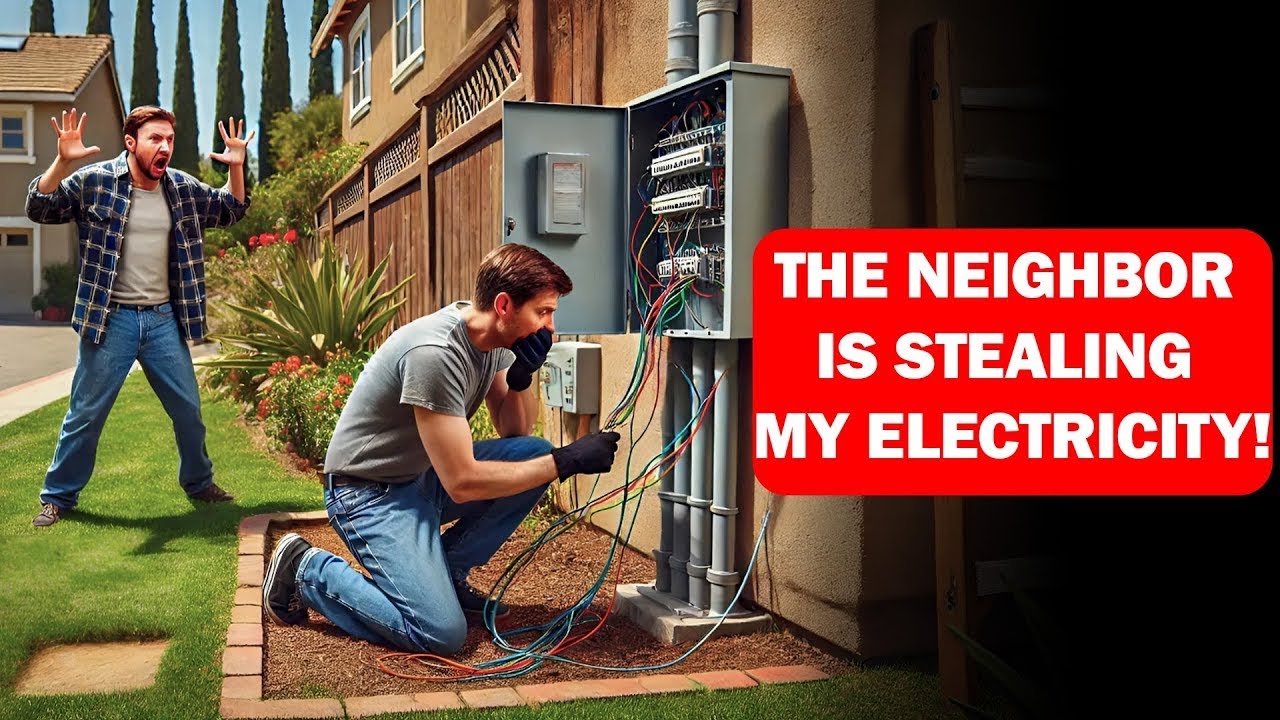 Neighbor stole my electricity, and when I turned it off, he sued me    He crashed my car!
