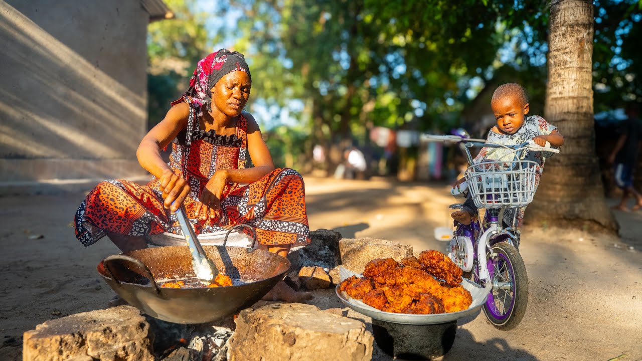 Crispy Chicken Like KFC🍗🔥+Tiles Installation on Our Outdoor Bathroom 🧱New Look of Our Dream Home