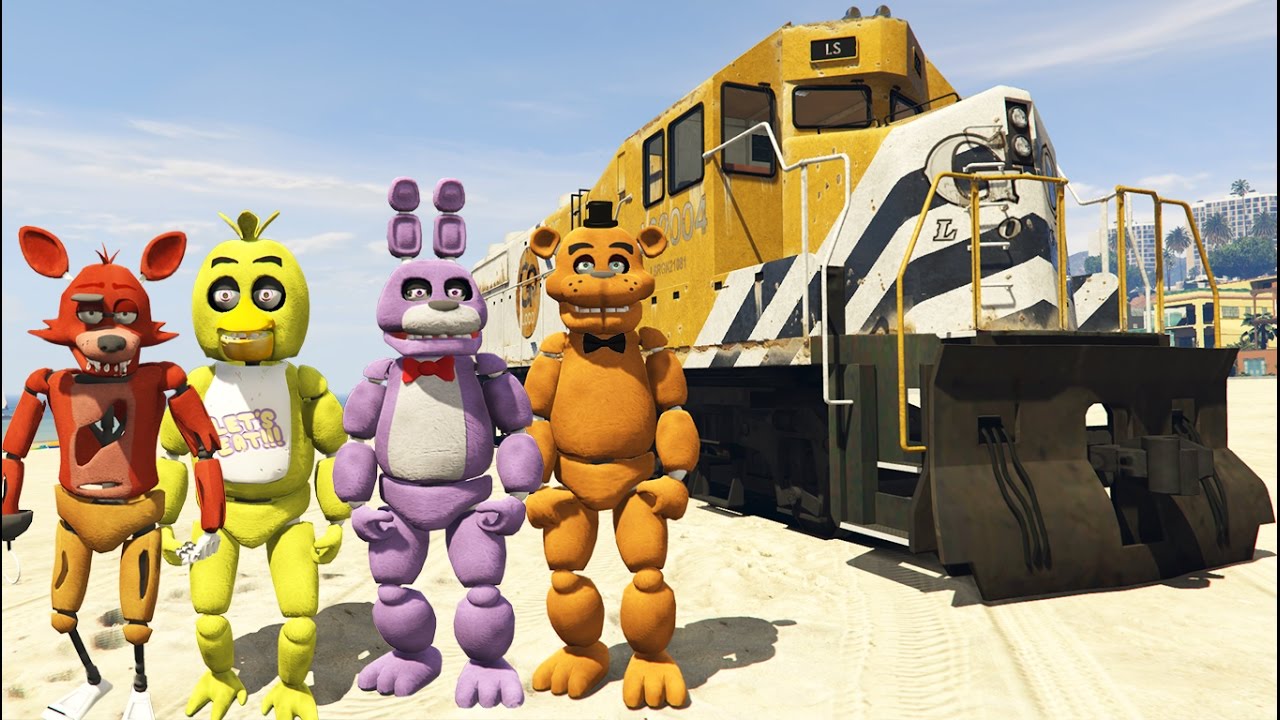 ANIMATRONICS vs DRIVEABLE TRAIN! (GTA 5 Mods FNAF Funny Moments) funny moments in soccer