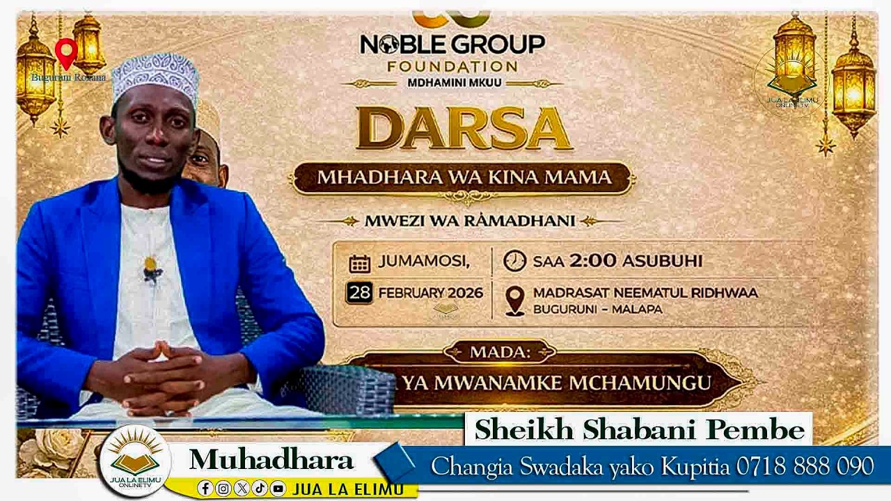 MUHADHARA WA KINAMAMA, MADRASAT NEEMATUL RIDWAA, BUGURUNI MALAPA, SHEIKH SHABANI PEMBE, 28/02/2026