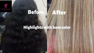 Zigzag | weaving highlights technique with base color change