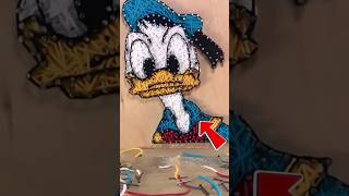 Donald Duck Made with Nails &amp; Thread? Mind-Blowing Art! 🎨😲#shorts