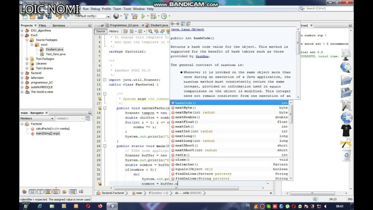 Calculer la factoriel d'un entier naturel n en Java... - YouTube