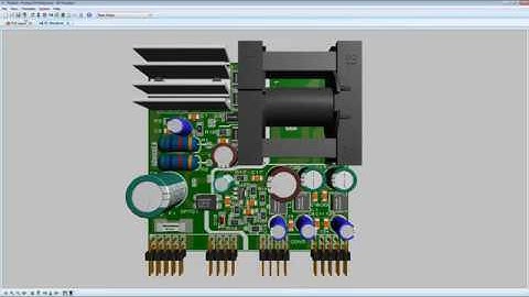 Solidworks Proteus 8 PCB Layout 3D visualizer (Flyback Converter Type 5)