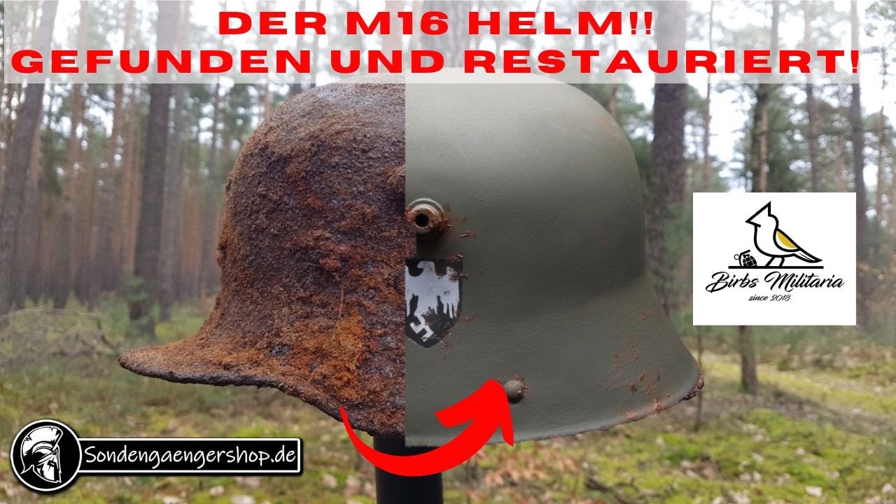 Ich habe eine M16 Helm aus dem ersten Weltkrieg beim Sondeln gefunden! Und ja, er wurde restauriert!