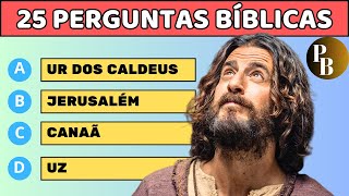 25 PERGUNTAS BÍBLICAS DE NÍVEL FÁCIL, MÉDIO e DIFICÍL | QUIZ BÍBLICO 💦