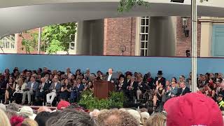 President of Harvard addressing alumni