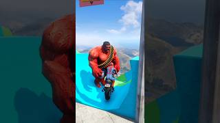 Spiderman vs Devil Hulk Crazy Water Slide GTA5
