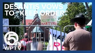 DeSantis vows to 'keep order' as pro-Palestine protests continue